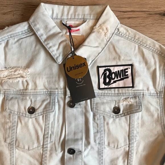 NWT Cotton On BOWIE Unisex Distressed Denim Jacket - Picture 8 of 16